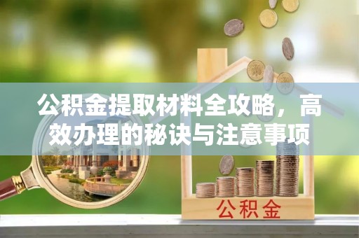 沙坪坝公积金提取材料全攻略，高效办理的秘诀与注意事项