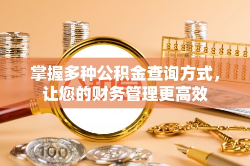 沙坪坝掌握多种公积金查询方式，让您的财务管理更高效