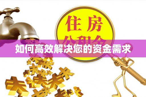 沙坪坝如何高效解决您的资金需求