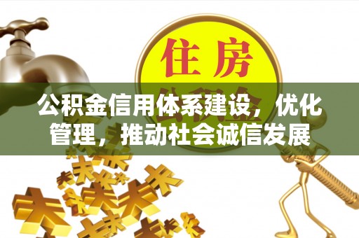 沙坪坝公积金信用体系建设，优化管理，推动社会诚信发展
