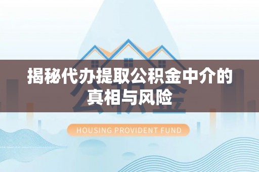 沙坪坝揭秘代办提取公积金中介的真相与风险