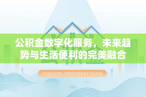 沙坪坝公积金数字化服务，未来趋势与生活便利的完美融合