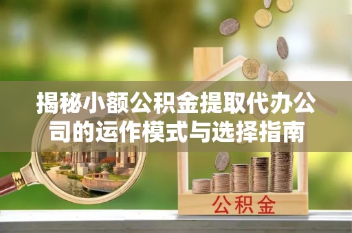 沙坪坝揭秘小额公积金提取代办公司的运作模式与选择指南