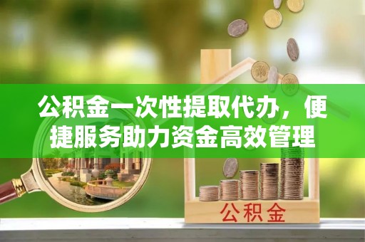 沙坪坝公积金一次性提取代办，便捷服务助力资金高效管理