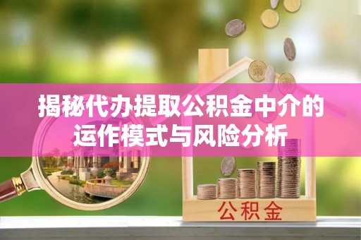 沙坪坝揭秘代办提取公积金中介的运作模式与风险分析