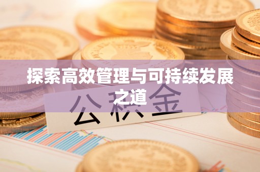 沙坪坝探索高效管理与可持续发展之道