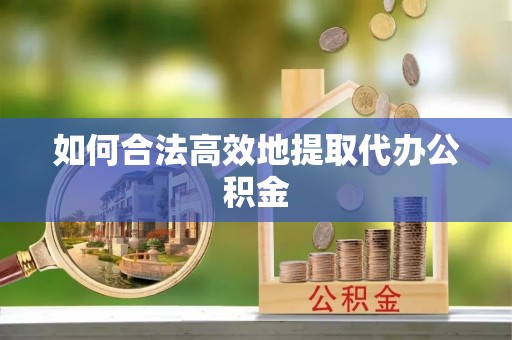 沙坪坝如何合法高效地提取代办公积金